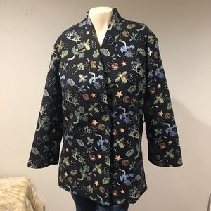 H&M Embroidered One Snap Button Blazer Size XSmall